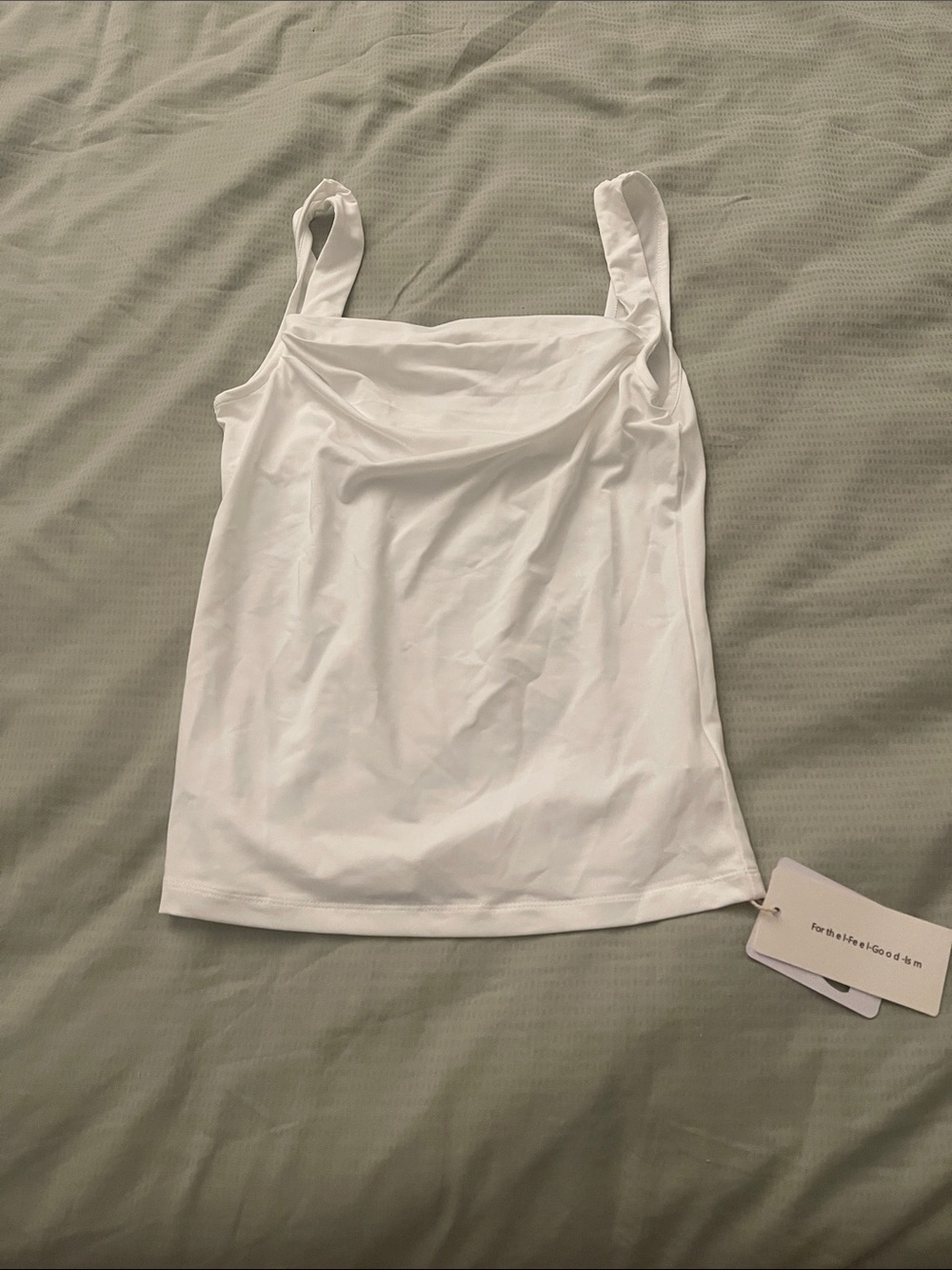 Commense White Square-Neck Camisole with Wide Straps